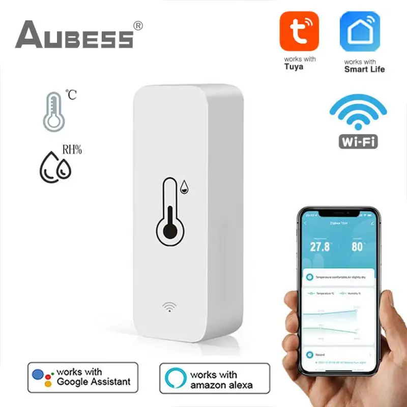 Умный датчик температуры и влажности Tuya, Wi-Fi монитор с дистанционным управлением и поддержкой Alexa и Google Assistant для умного дома
Умный датчик температуры и влажности Tuya, Wi-Fi монитор с дистанционным управлением и поддержкой Alexa и Google Assistant для умного дома