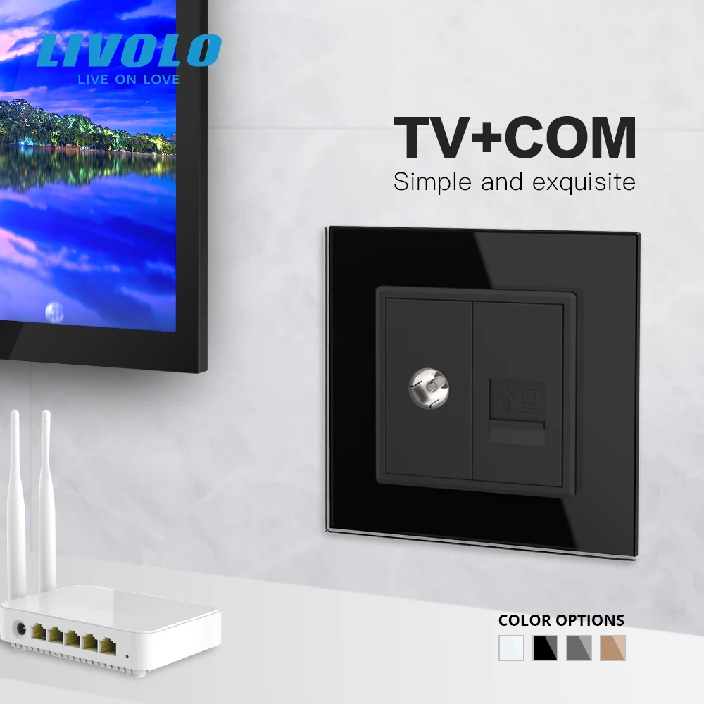 Livolo, 7colors Crystal Glass Panel, 2 Gangs Wall Computer and TV Socket,C791VC-11/12/13/15, Without Plug adapter,no logo
Livolo, 7colors Crystal Glass Panel, 2 Gangs Wall Computer and TV Socket,C791VC-11/12/13/15, Without Plug adapter,no logo