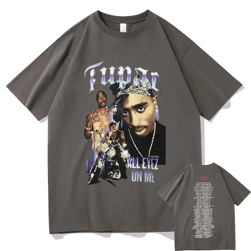 Потрясающая футболка Tupac 2pac ALL EYEZ с винтажным принтом мотоцикла для мужчин и