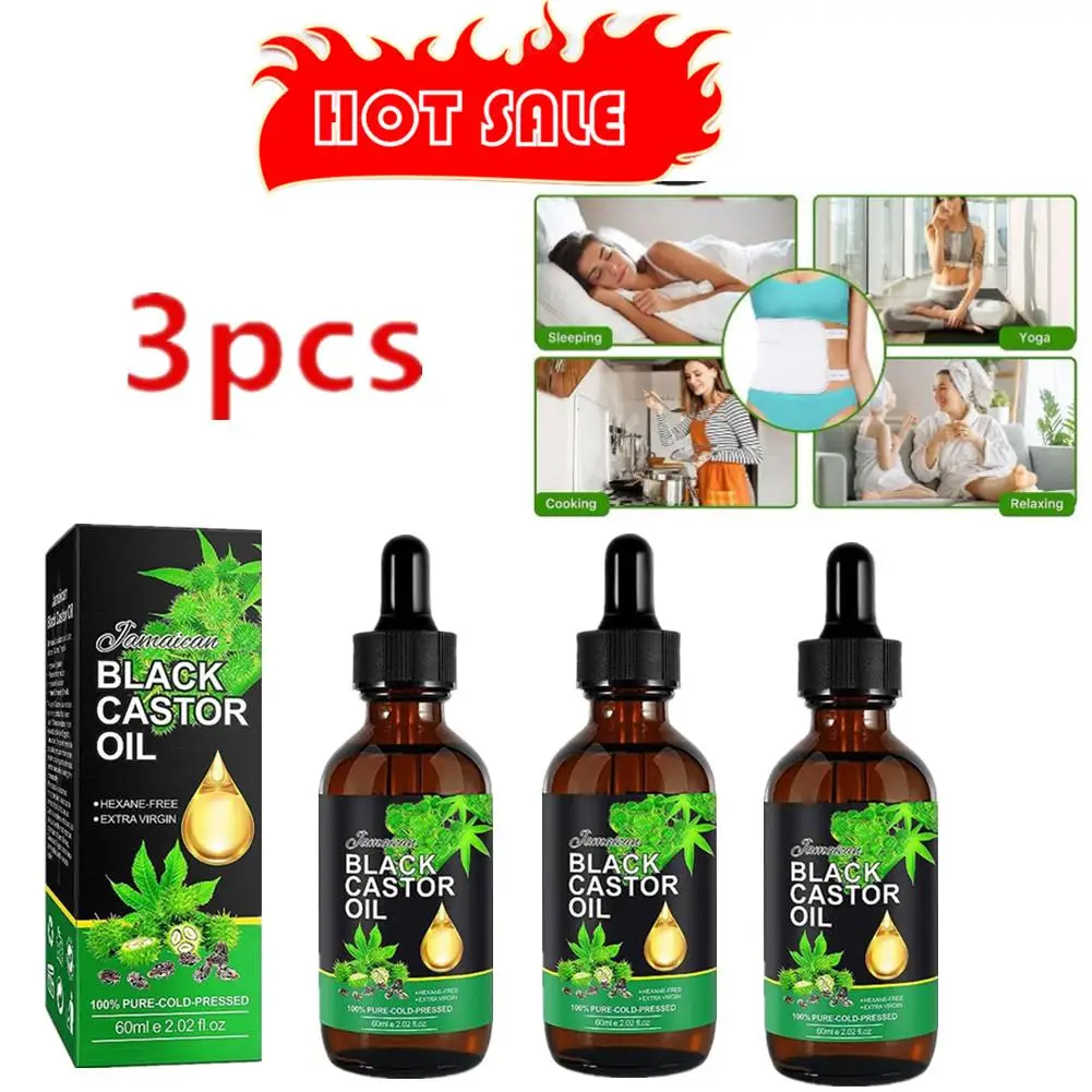 3pcs Black Castor Oil Nourishes Skin Massage Essential Oil Eyebrows Growth Prevents Skin Aging Hair Care Products
3pcs Black Castor Oil Nourishes Skin Massage Essential Oil Eyebrows Growth Prevents Skin Aging Hair Care Products