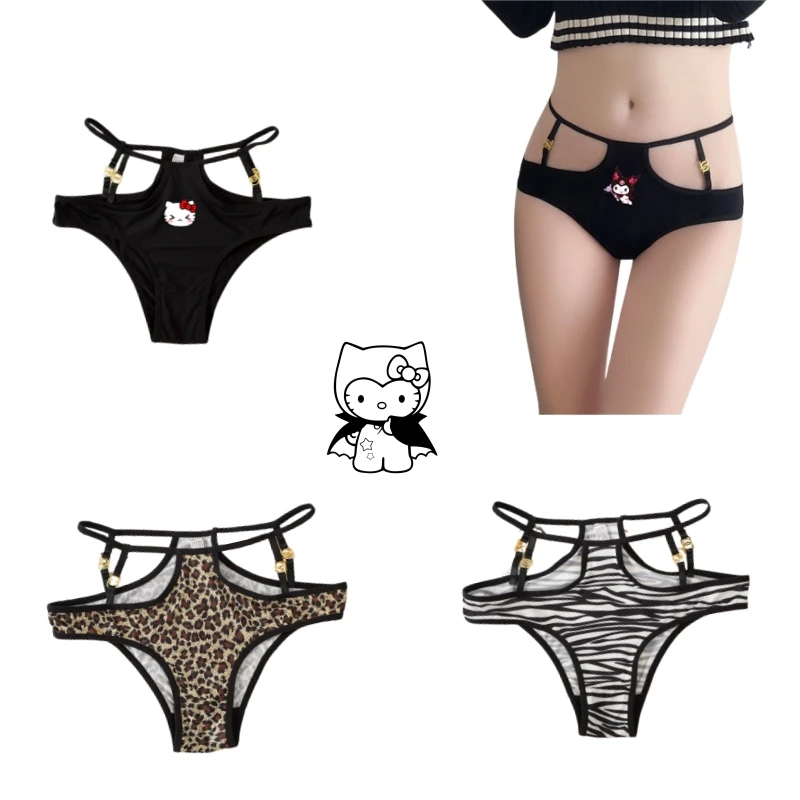 Hello Kitty Kuromi Women's Sexy Briefs Hollow Hip Lifting Temptation Leopard Print Panties Anime Girls Mid Waist Underpants Gift
Hello Kitty Kuromi Women's Sexy Briefs Hollow Hip Lifting Temptation Leopard Print Panties Anime Girls Mid Waist Underpants Gift