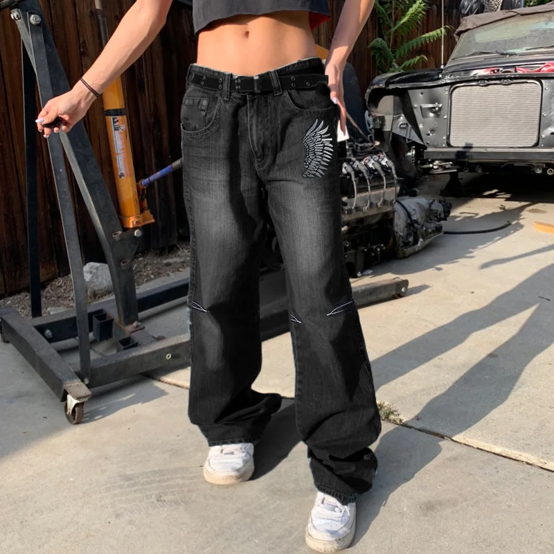 Black Low Waist Straight Cargo Pants Women Vintage Print Jeans Casual Loose Thin Hip Hop Trousers Simple Streetwear Daliy Waer
Black Low Waist Straight Cargo Pants Women Vintage Print Jeans Casual Loose Thin Hip Hop Trousers Simple Streetwear Daliy Waer