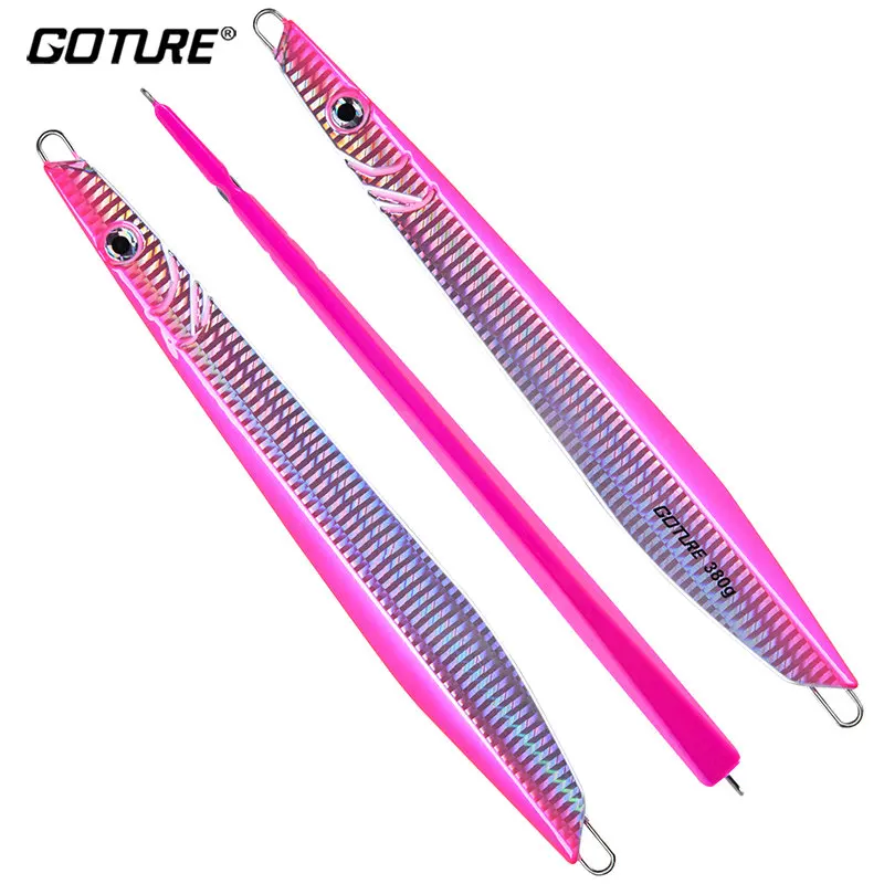 Goture Metal Jig Fishing Lure Fast Jigging Lure 380g Artificial Bait Seawater Fishing Bait for Tuna Salmon Sailfish Striped Bass
Goture Metal Jig Fishing Lure Fast Jigging Lure 380g Artificial Bait Seawater Fishing Bait for Tuna Salmon Sailfish Striped Bass