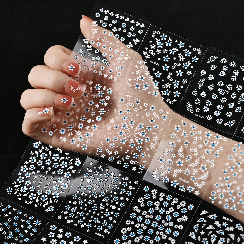 30pcs 3D White Flower with Blue Diamond Design Nail Sticker Set Bride Simulated Rhinestone Wedding Foils Nail Art Manicure Wraps
30pcs 3D White Flower with Blue Diamond Design Nail Sticker Set Bride Simulated Rhinestone Wedding Foils Nail Art Manicure Wraps