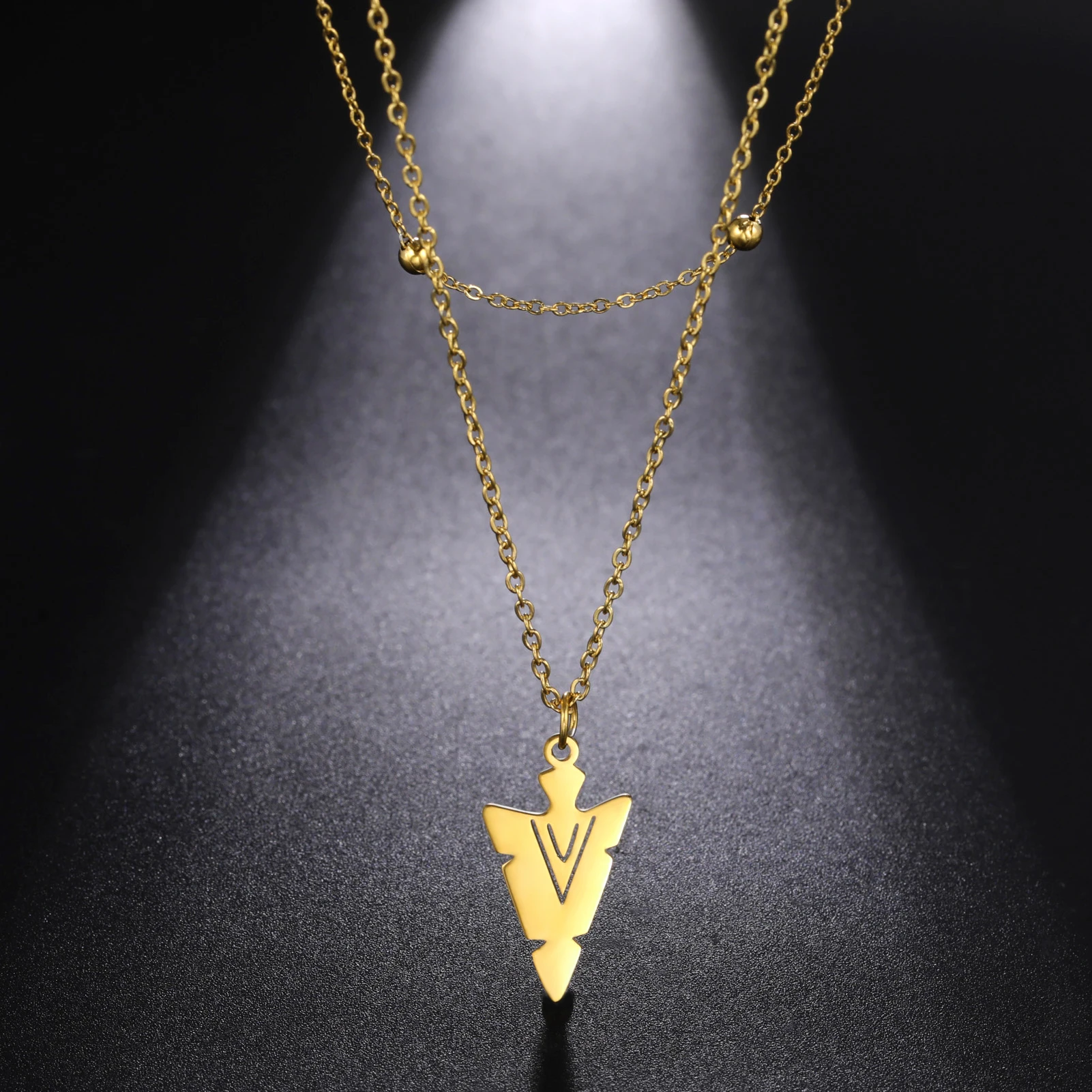 Fashion Women's Necklace Simple Stainless Steel Double Chain Necklace Geometry Hollow Pendant Necklace for Birthday Gifts
Fashion Women's Necklace Simple Stainless Steel Double Chain Necklace Geometry Hollow Pendant Necklace for Birthday Gifts