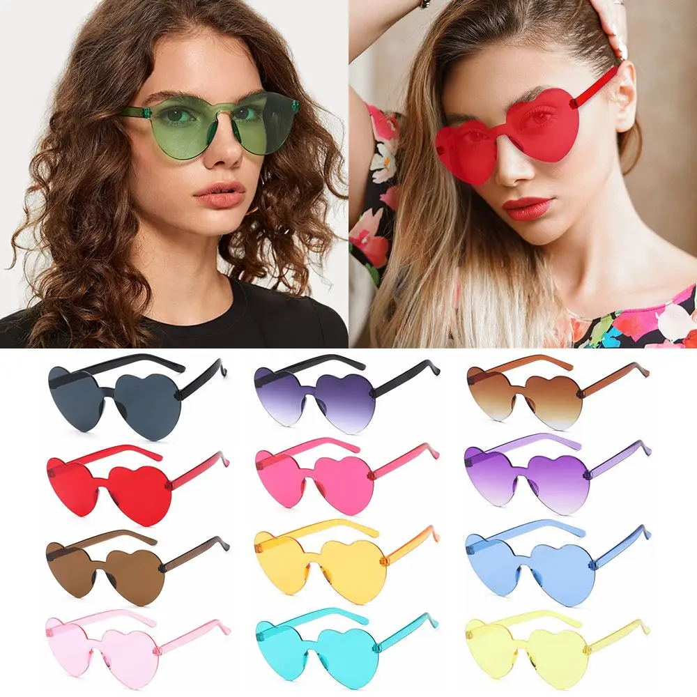 Party Favor Eyewear Candy Color Trendy Heart Sunglasses Heart Glasses Rimless Sunglasses for Women
Party Favor Eyewear Candy Color Trendy Heart Sunglasses Heart Glasses Rimless Sunglasses for Women