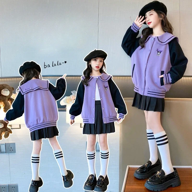 Sanrios Kuromi Anime Kawaii Girls Navy Collar Casual Academy Style Cartoon Cute Coat Fashion Temperament Coat Christmas Gifts
Sanrios Kuromi Anime Kawaii Girls Navy Collar Casual Academy Style Cartoon Cute Coat Fashion Temperament Coat Christmas Gifts