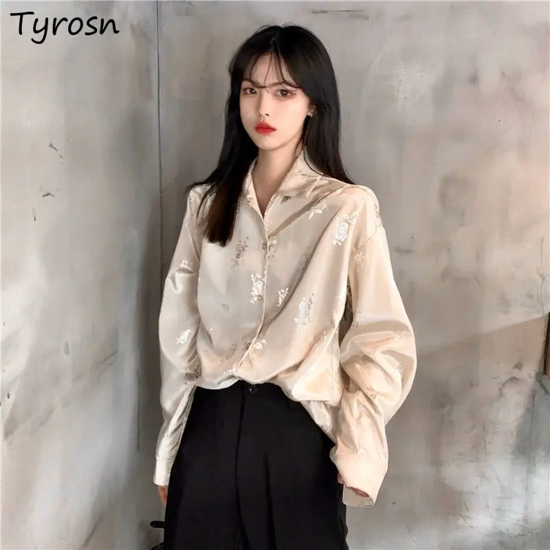 Shirts Women Loose All-match Retro Floral Simple Korean Style Casual Breathable Daily Spring Sun-proof Female Streetwear Stylish
Shirts Women Loose All-match Retro Floral Simple Korean Style Casual Breathable Daily Spring Sun-proof Female Streetwear Stylish