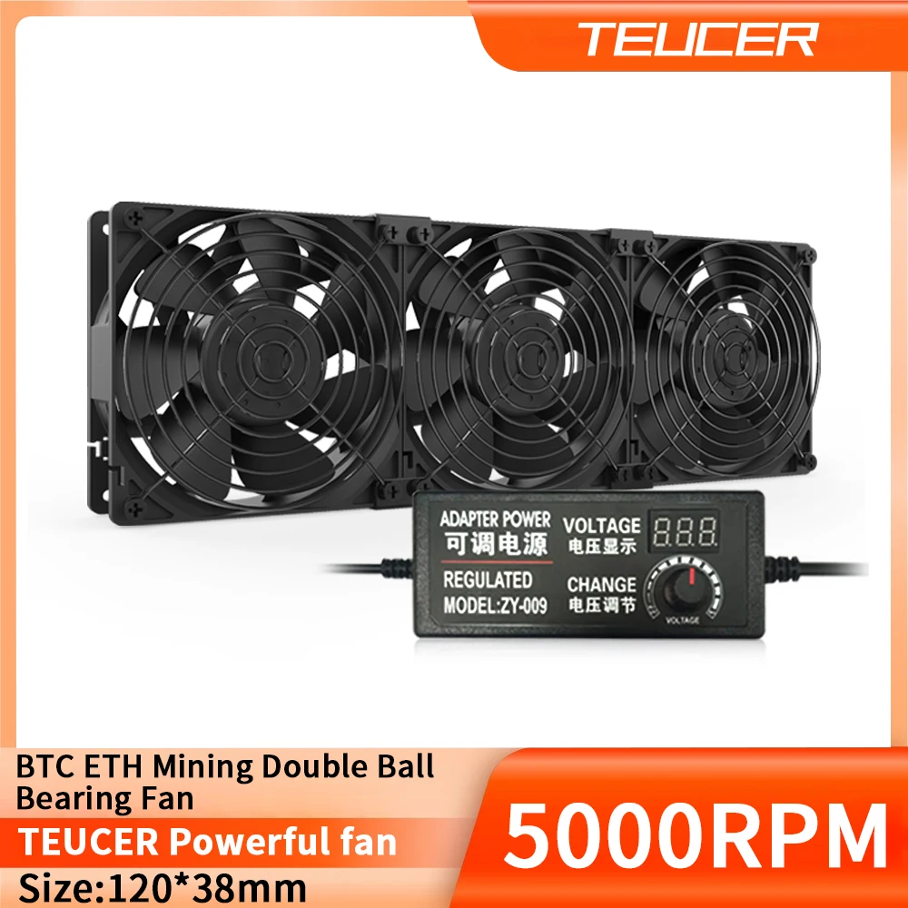 12038 12V High Speed Two Ball Bearing Cooling System Fan For Computer BTC Mining Cabinet Server 120mm Ventilator Kit 5000RPM
12038 12V High Speed Two Ball Bearing Cooling System Fan For Computer BTC Mining Cabinet Server 120mm Ventilator Kit 5000RPM