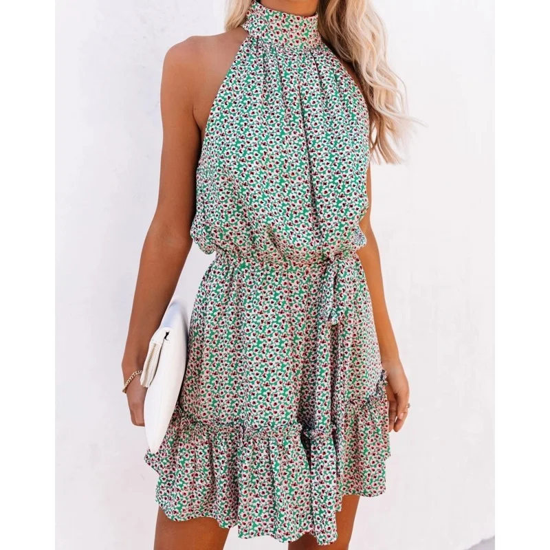 2021 Summer New Sexy Min Dresses Strapless Ruffles Floral Print Dress Women Cottagecore Fashion Tie Up Halter Dress Beachwear
2021 Summer New Sexy Min Dresses Strapless Ruffles Floral Print Dress Women Cottagecore Fashion Tie Up Halter Dress Beachwear