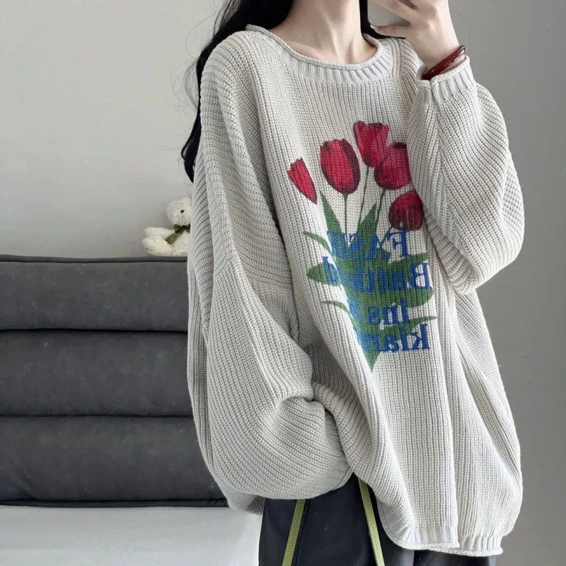 Gasparine Vintage Knitted Sweater Spring Women Floral Print Pullovers Casual Long Sleeve O-neck Loose Jumper Streetwear Y2K Tops
Gasparine Vintage Knitted Sweater Spring Women Floral Print Pullovers Casual Long Sleeve O-neck Loose Jumper Streetwear Y2K Tops