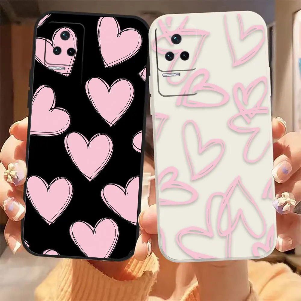 

Fashion Pink Love Heart Phone Case For Redmi K60E K60 K50 K40S K40 K30 K20 12C 10C 9A 9 8 10X 10A 10 Pro 4G 5G Gaming Case Funda