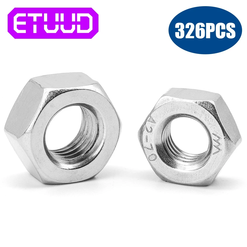 YCDC 326Pcs M2-M12 Hex Nut Stainless Steel 304 Hexagon Nuts Assortment Kit M2 M2.5 M3 M4 M5 M6 M8 M10 M12 Hex Nut Hexagon Nuts
YCDC 326Pcs M2-M12 Hex Nut Stainless Steel 304 Hexagon Nuts Assortment Kit M2 M2.5 M3 M4 M5 M6 M8 M10 M12 Hex Nut Hexagon Nuts