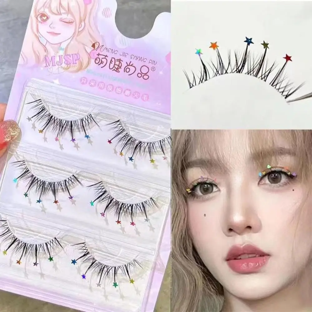 3 Pairs Eyelashes 3D False Lashes Fluffy Soft Lashes Wispy Natural Sequin Colored Eyelash Clusters Star Fake Eyelash Extension
3 Pairs Eyelashes 3D False Lashes Fluffy Soft Lashes Wispy Natural Sequin Colored Eyelash Clusters Star Fake Eyelash Extension