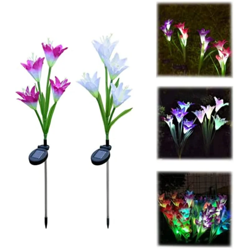 LED Solar Lights 2 Pack Outdoor Flower Garden Lamps Decorative Lily Flowers Color Changing Solar Waterproof for Yard Garden
LED Solar Lights 2 Pack Outdoor Flower Garden Lamps Decorative Lily Flowers Color Changing Solar Waterproof for Yard Garden