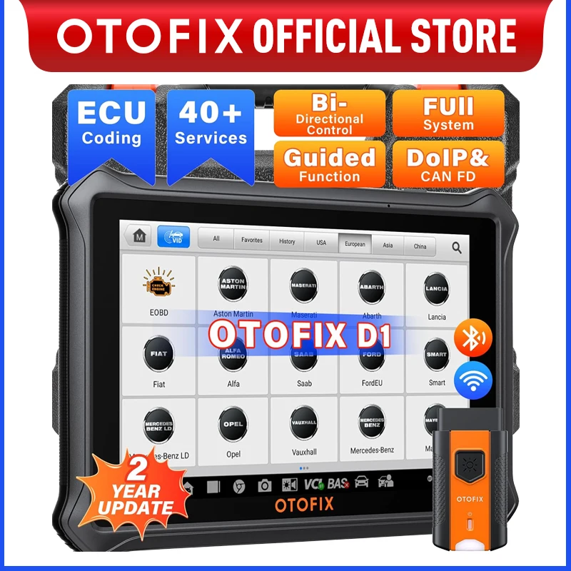 OTOFIX D1 Bluetooth сканер автомобильный диагностический сканер двунаправленный инструмент сканирования ECU кодирование FCA Autoauth CANFD DoIP диагностический инструмент
OTOFIX D1 Bluetooth сканер автомобильный диагностический сканер двунаправленный инструмент сканирования ECU кодирование FCA Autoauth CANFD DoIP диагностический инструмент