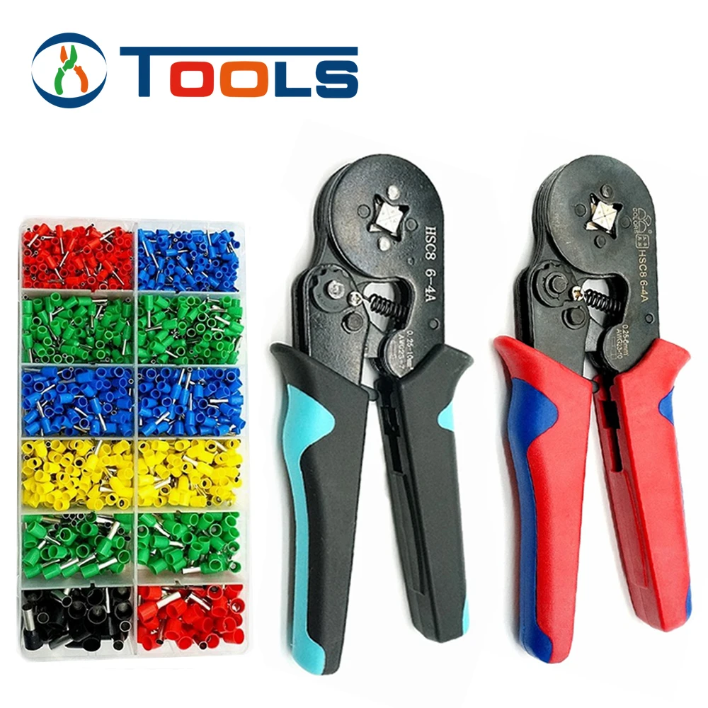 

AWG23-10 0.25-6mm2 Terminal Crimping Tool Bootlace Ferrule Crimper Cord Wire End Sleeves HSC8 6-4 Plier