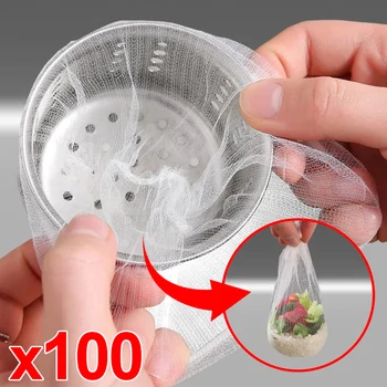 100pcs Disposable Sink Filter Mesh Bags Kitchen Sewer Drains Drainage Hole Anti-blocking Garbage Bag Pool Clean Strainers Net
