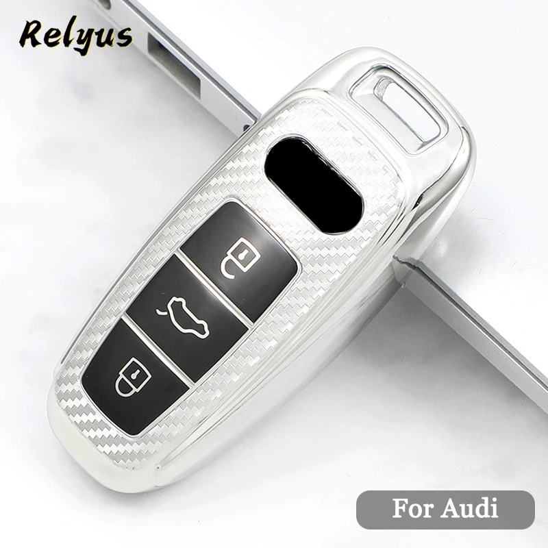 Carbon Grain TPU Car Key Case Protector for Audi A6 A7 A8 E-tron Q5 Q8 C8 D5 3 Buttons Key Cover Auto Accessories
Carbon Grain TPU Car Key Case Protector for Audi A6 A7 A8 E-tron Q5 Q8 C8 D5 3 Buttons Key Cover Auto Accessories