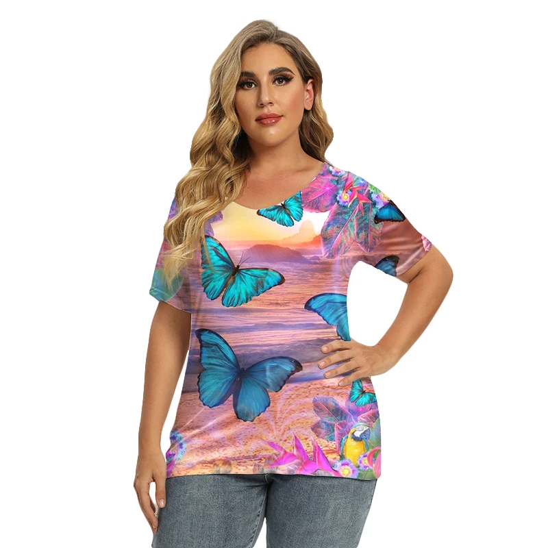 2022 New Young Style Pullover Top 3D Color Butterfly Print Casual T-Shirt Summer Short Sleeve O-Neck All-match Tops Lady T-shirt
2022 New Young Style Pullover Top 3D Color Butterfly Print Casual T-Shirt Summer Short Sleeve O-Neck All-match Tops Lady T-shirt