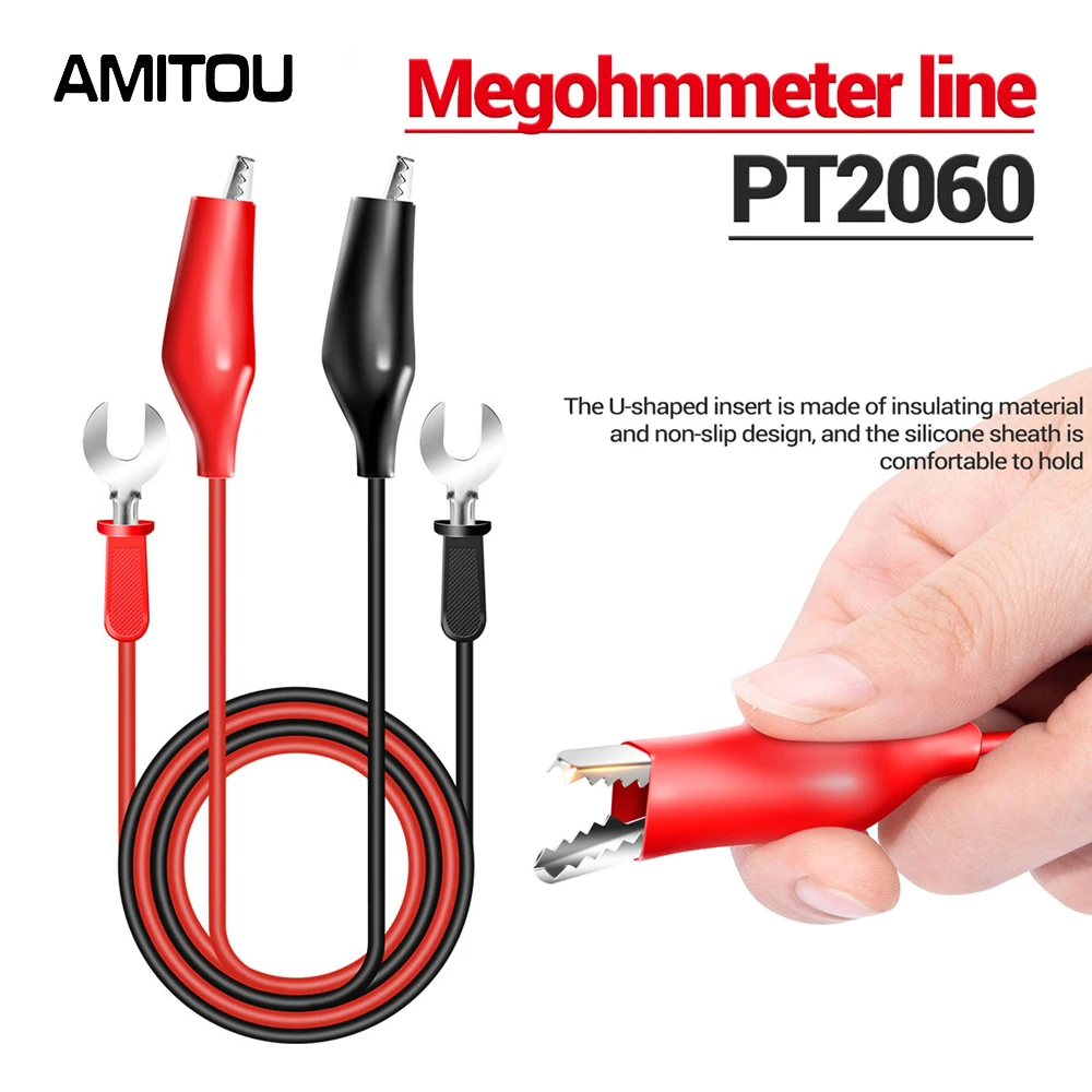 AMITOU PT2060 Alligator Clip Connection Line 1000V U-shaped Insert Connector Test Cable PVC Insulated Wire Line Megohmmeter Line
AMITOU PT2060 Alligator Clip Connection Line 1000V U-shaped Insert Connector Test Cable PVC Insulated Wire Line Megohmmeter Line