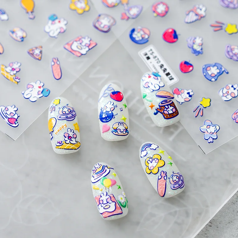 Rabbits Planet Cute Cartoon 5D Reliefs Self Adhesive Nail Art Stickers 3D Nail Decorations Decals Blue Varied Colorful Wholesale
Rabbits Planet Cute Cartoon 5D Reliefs Self Adhesive Nail Art Stickers 3D Nail Decorations Decals Blue Varied Colorful Wholesale