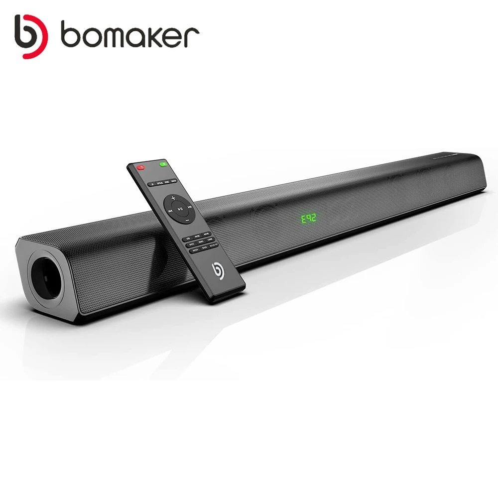 BOMAKER 120W TV Soundbar Built-in Subwoofer Wireless Bluetooth 5.0 Home 3D Stereo Surround SoundBar for PC Theater TV Speaker
BOMAKER 120W TV Soundbar Built-in Subwoofer Wireless Bluetooth 5.0 Home 3D Stereo Surround SoundBar for PC Theater TV Speaker