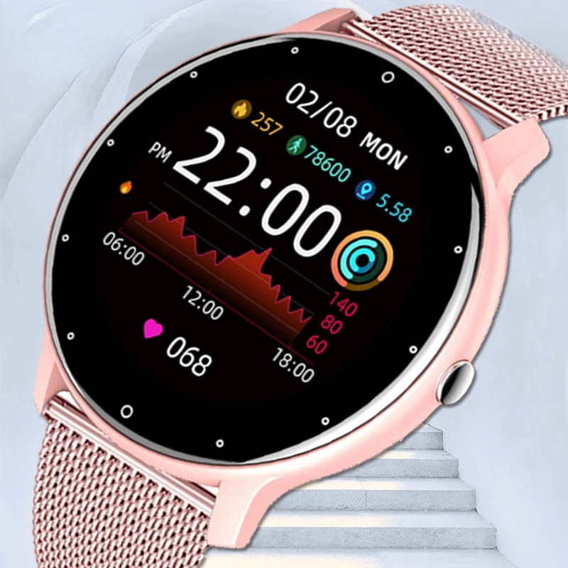 Женские Смарт-часы с сенсорным экраном, водонепроницаемые IP67 Смарт-часы для фитнеса с поддержкой Bluetooth для Android и iOS, 2022 
Женские Смарт-часы с сенсорным экраном, водонепроницаемые IP67 Смарт-часы для фитнеса с поддержкой Bluetooth для Android и iOS, 2022