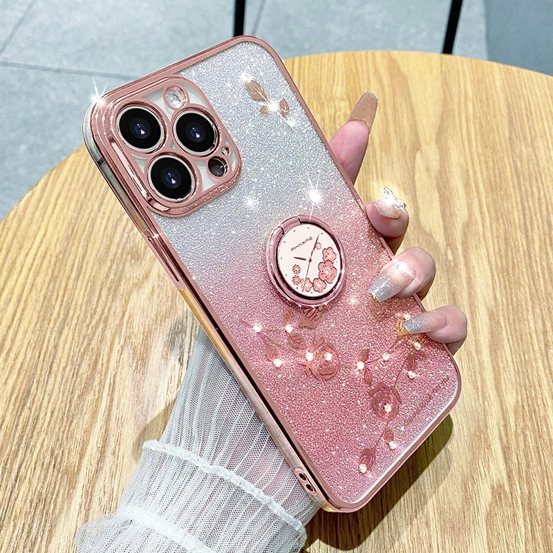 Luxury Gradual Glitter Flower Phone Case For iPhone 14 13 11 12 Pro Max mini XS MAX XR X 7 8 Plus SE With bracket Soft Cover
Luxury Gradual Glitter Flower Phone Case For iPhone 14 13 11 12 Pro Max mini XS MAX XR X 7 8 Plus SE With bracket Soft Cover