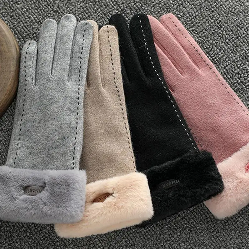 

Winter Gloves Women Touchscreen Wool Gloves Full Fingers Cold Weather Warm Fleece Gloves Elastic Cuff Texting Touchscreen Glove