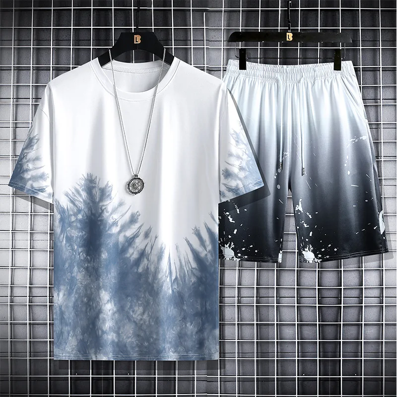 2021New Men's Suit Korean Style Fashion Short Sleeve round Neck Sports Loose Printed Casual Suit
2021New Men's Suit Korean Style Fashion Short Sleeve round Neck Sports Loose Printed Casual Suit
