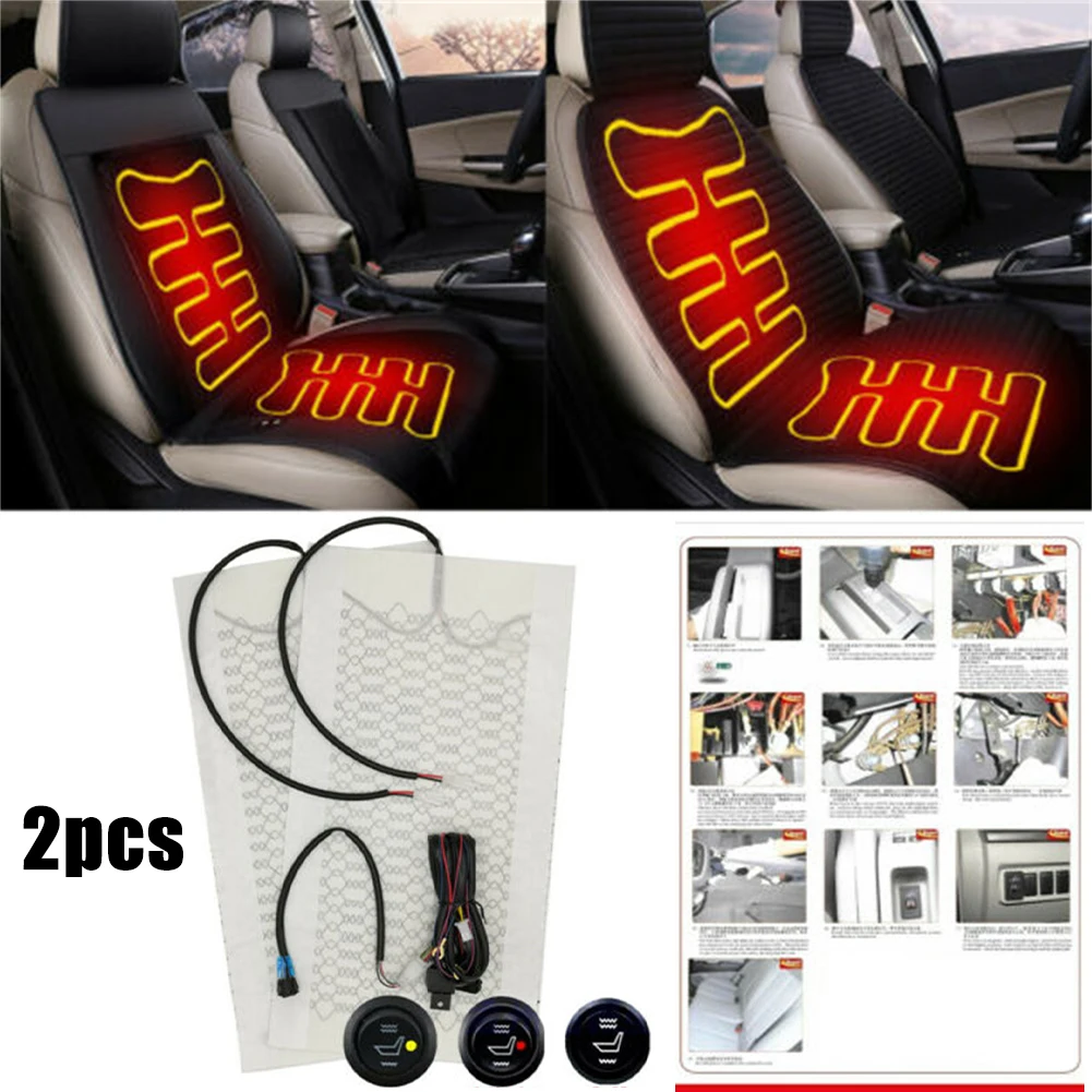 2PCS Universal Carbon Fiber Seats Heated Seat Heater Kit Car Cushion Round Switch 12V Necessary For Driving In Winter
2PCS Universal Carbon Fiber Seats Heated Seat Heater Kit Car Cushion Round Switch 12V Necessary For Driving In Winter