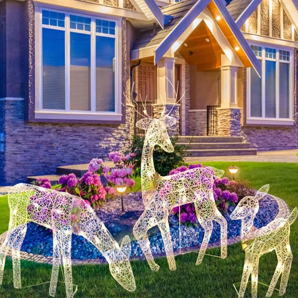 3PCS Christmas Wrought Iron Deer With LED Light Glowing Elk Statue Glitter Sequins Outdoor Lawn Garden Decoration Sculptures
3PCS Christmas Wrought Iron Deer With LED Light Glowing Elk Statue Glitter Sequins Outdoor Lawn Garden Decoration Sculptures