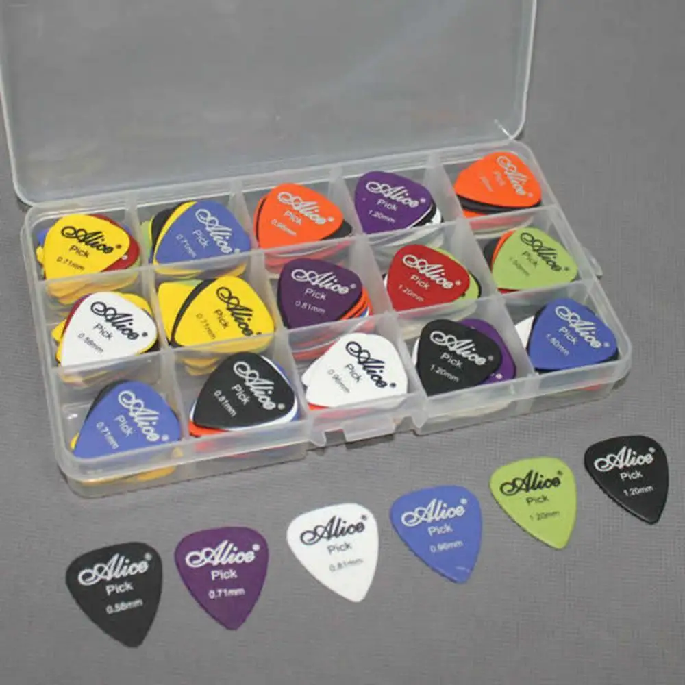100Pcs/Set Electric Guitar Pick Acoustic Music Picks Plectrum 0.58/0.71/0.81/0.96/1.20/1.50mm Thickness Guitar Accessories
100Pcs/Set Electric Guitar Pick Acoustic Music Picks Plectrum 0.58/0.71/0.81/0.96/1.20/1.50mm Thickness Guitar Accessories