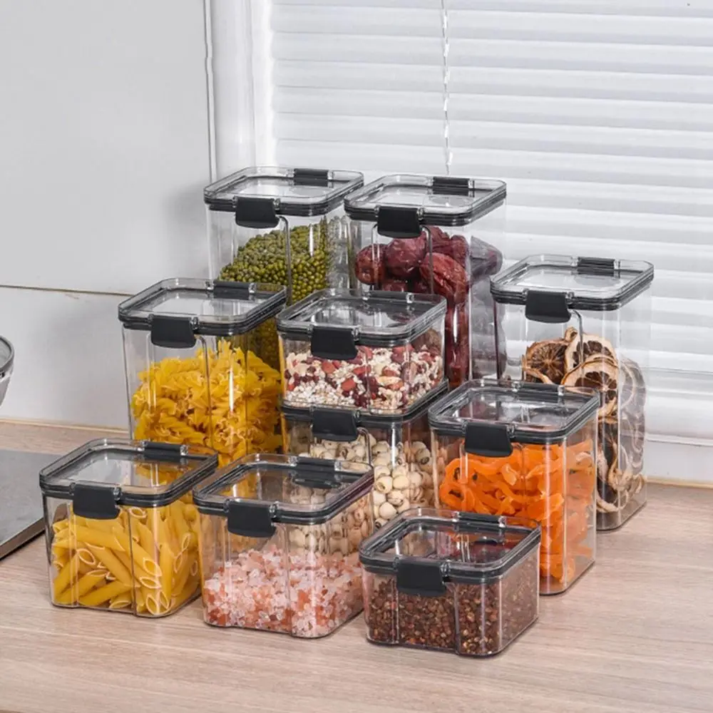 Transparent 1Pcs With Lid Keep Fresh Stackable Moisture-Proof Storage Jars Storage Box Storage Tank Food Container
Transparent 1Pcs With Lid Keep Fresh Stackable Moisture-Proof Storage Jars Storage Box Storage Tank Food Container