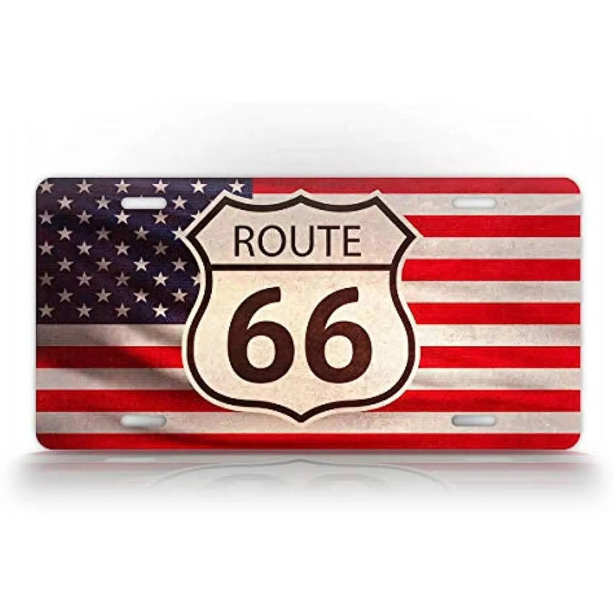 Historic Route 66 Sign American Flag License Plate Mother Road Auto Tag-Wall Decoration Metal Wall Sign
Historic Route 66 Sign American Flag License Plate Mother Road Auto Tag-Wall Decoration Metal Wall Sign