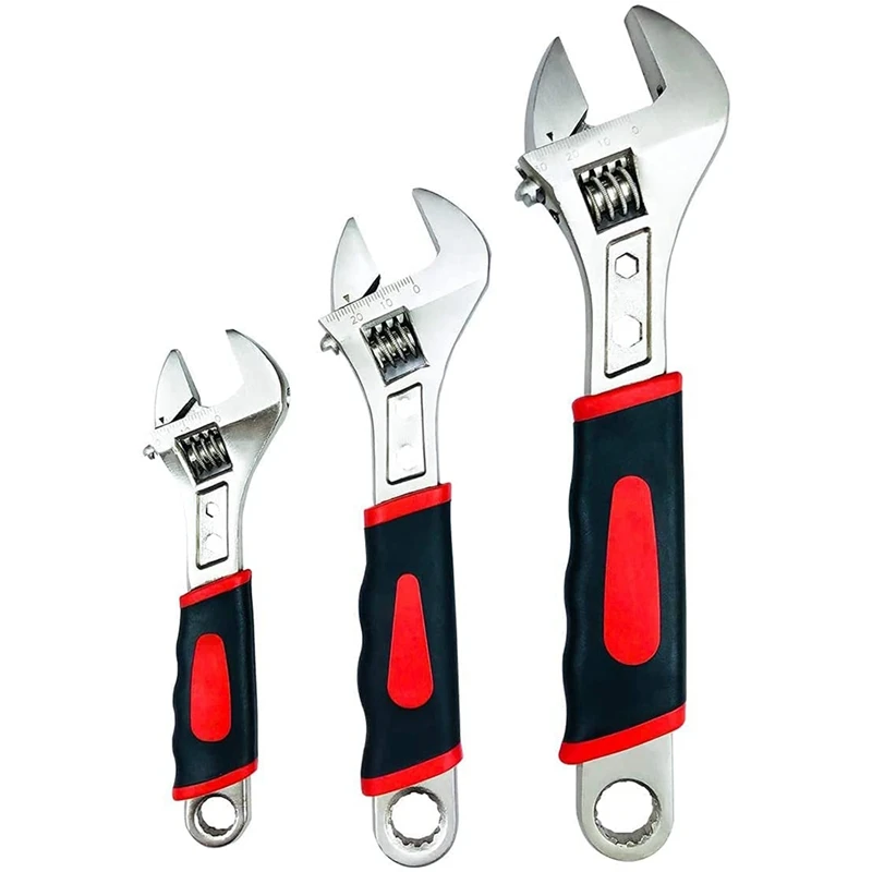 Adjustable Spanner Set 3Pcs Adjustable Wrench Set Multifunctional Wrench With Reversible Wide Opening Jaw (6/ 8/ 10 In)
Adjustable Spanner Set 3Pcs Adjustable Wrench Set Multifunctional Wrench With Reversible Wide Opening Jaw (6/ 8/ 10 In)