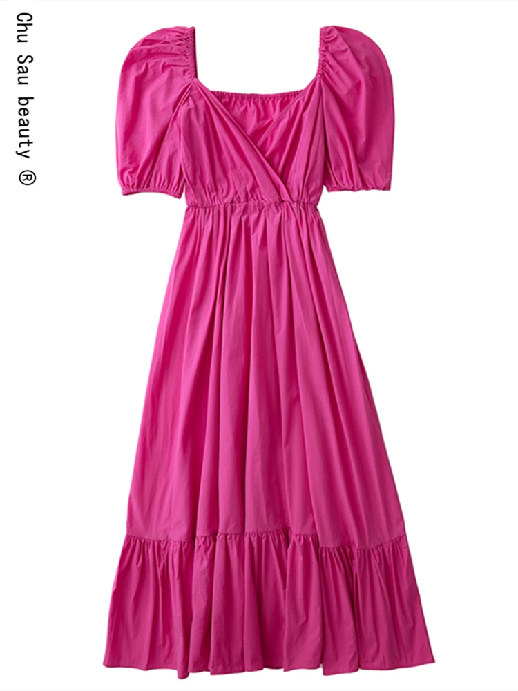 ZA Summer 2022 New Fashion Casual French Vintage Elegant V-Neck Solid Color Folds Puff Sleeve Dress For Women Vestido
ZA Summer 2022 New Fashion Casual French Vintage Elegant V-Neck Solid Color Folds Puff Sleeve Dress For Women Vestido