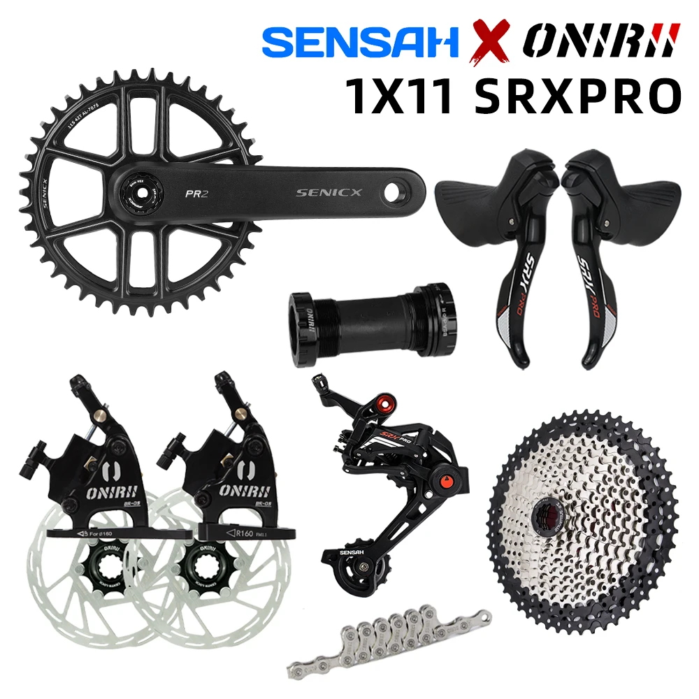 SENSAH 1x11 Speed Groupset SRX PRO with Crank Shifter Rear Derailleur Chain Cassette for Gravel/ Road/Cyclo-Cross Bike SRAM New
SENSAH 1x11 Speed Groupset SRX PRO with Crank Shifter Rear Derailleur Chain Cassette for Gravel/ Road/Cyclo-Cross Bike SRAM New