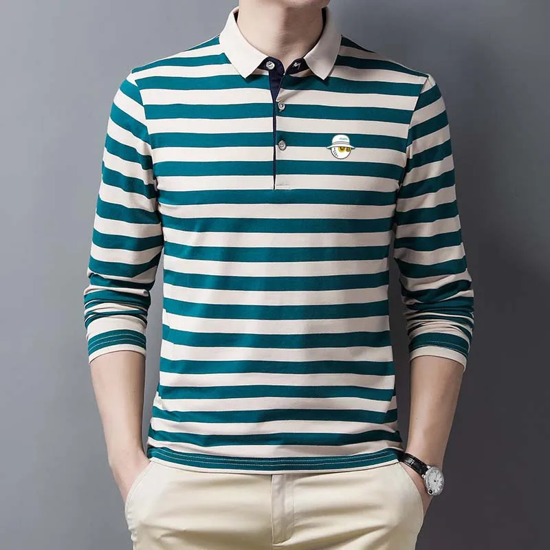 Embroidery Men's Polo Shirts Malbon Golf Clothes Men Long Sleeve T-shirt Casual Business Versatile Wear Striped Contrast Top
Embroidery Men's Polo Shirts Malbon Golf Clothes Men Long Sleeve T-shirt Casual Business Versatile Wear Striped Contrast Top