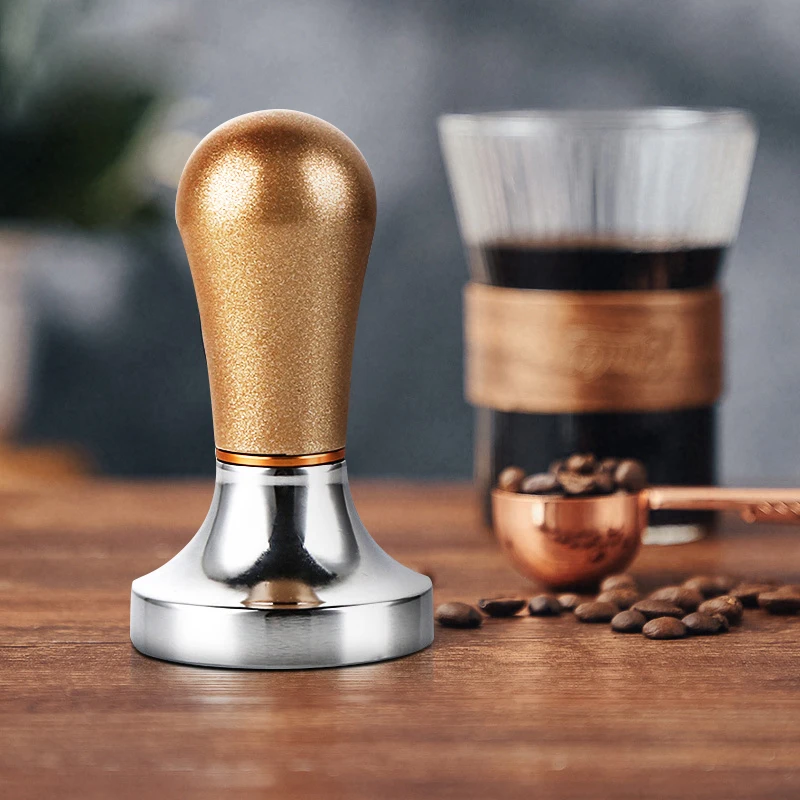 58mm Espresso Coffee Tamper Aluminum Coffee Distributor Leveler Tool Bean Press Hammer with Wooden Handle for Baristal
58mm Espresso Coffee Tamper Aluminum Coffee Distributor Leveler Tool Bean Press Hammer with Wooden Handle for Baristal