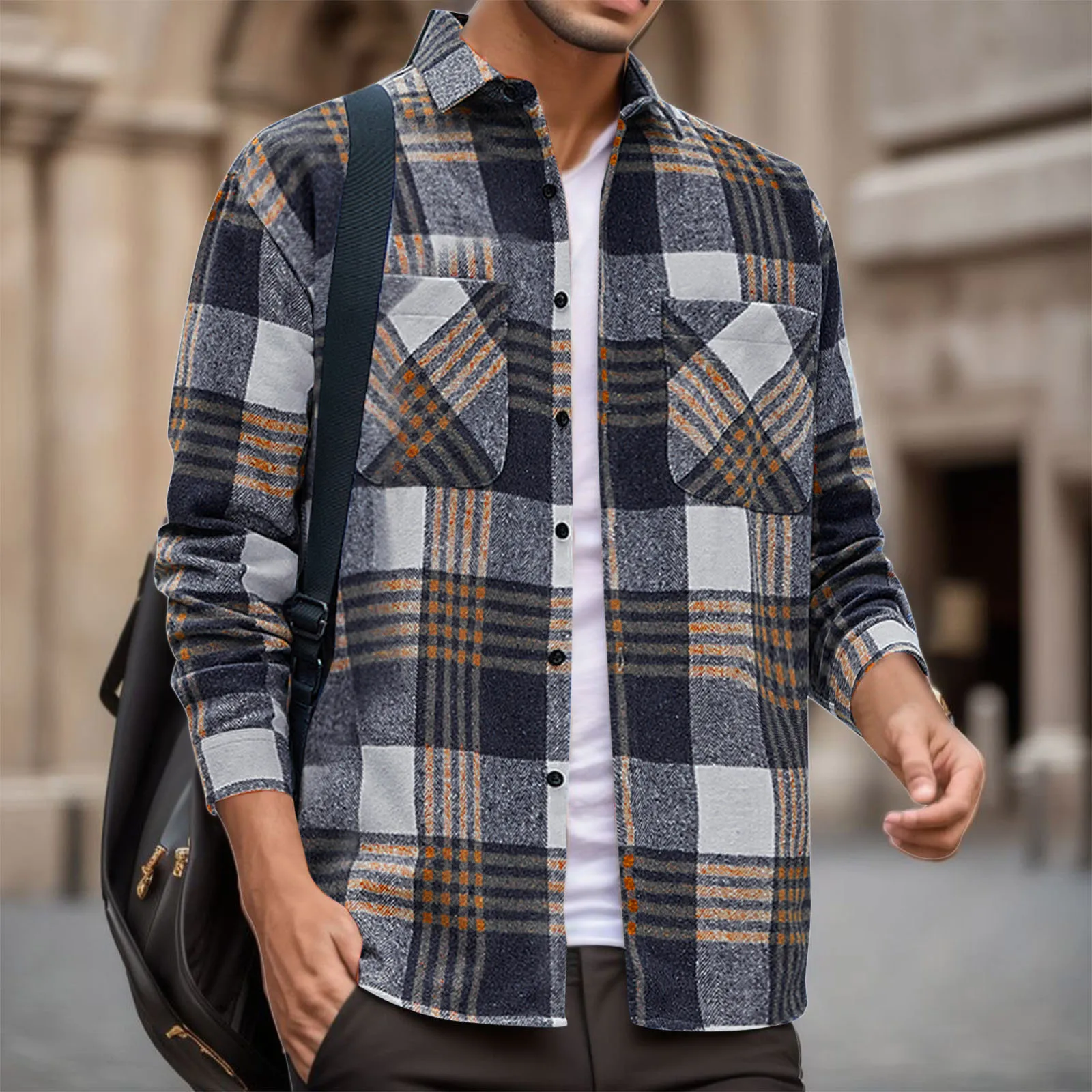 Business Casual Plaid Print Shirt Jacket Men 2023 Spring Single Breasted Lapel Top Autumn Pocket Patchwork T-shirt Cardigan Tops
Business Casual Plaid Print Shirt Jacket Men 2023 Spring Single Breasted Lapel Top Autumn Pocket Patchwork T-shirt Cardigan Tops