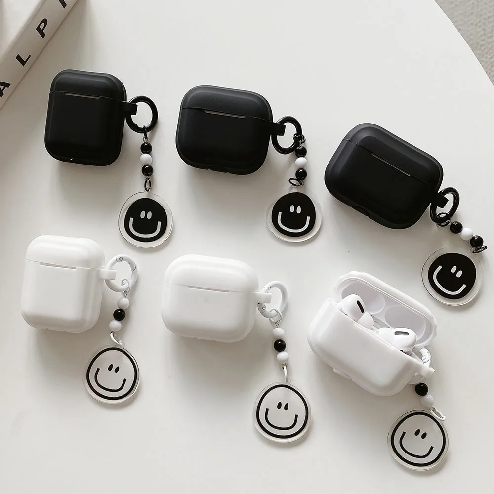 Black White Silicone Smile Cute Case for AirPods Pro Air Pods 2 Soft Bluetooth Headset Charging Cover for Airpods 3rd Keyring
Black White Silicone Smile Cute Case for AirPods Pro Air Pods 2 Soft Bluetooth Headset Charging Cover for Airpods 3rd Keyring