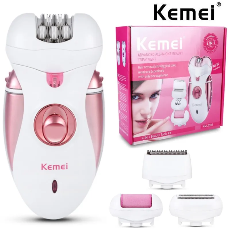 Эпилятор Kemei 4 в 1 для женщин, эпилятор для удаления мозолей, Женская бритва, триммер для волос, электрическое удаление мозолей
Эпилятор Kemei 4 в 1 для женщин, эпилятор для удаления мозолей, Женская бритва, триммер для волос, электрическое удаление мозолей
