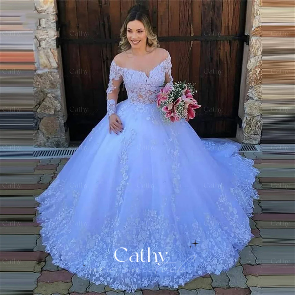 Gorgeous Long Sleeves Wedding Gowns for Bride Grace Ball Gown Bride Gown Lace Appliques Wedding Dresses Vestidos De Novia
Gorgeous Long Sleeves Wedding Gowns for Bride Grace Ball Gown Bride Gown Lace Appliques Wedding Dresses Vestidos De Novia