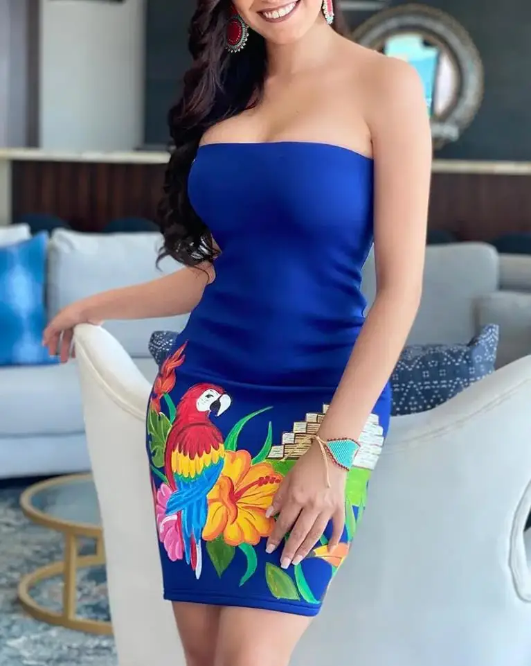 Соблазнительные женские платья, модное облегающее платье-бандо без рукавов с цветочным принтом в виде животных, вечернее мини-платье, лето ... 
Соблазнительные женские платья, модное облегающее платье-бандо без рукавов с цветочным принтом в виде животных, вечернее мини-платье, лето ...