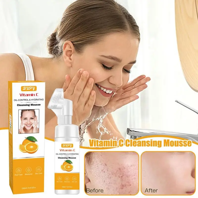 Brightening Vitamin C Foam Face Cleanser Oil Control Vitamin C Cleansing Mousse Moisturizing Face Wash Clean Pores Skin Care
Brightening Vitamin C Foam Face Cleanser Oil Control Vitamin C Cleansing Mousse Moisturizing Face Wash Clean Pores Skin Care