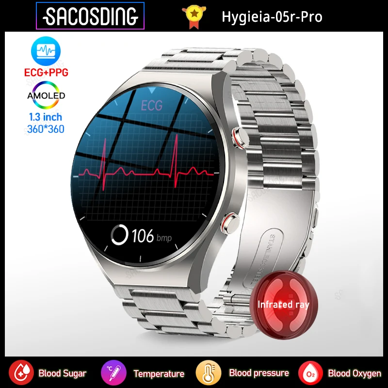 Healthy Blood Sugar Smart Watch Men ECG+PPG Precise Body Temperature Heart Rate Monitor Smartwatch HRV Blood Pressure Watch 2023
Healthy Blood Sugar Smart Watch Men ECG+PPG Precise Body Temperature Heart Rate Monitor Smartwatch HRV Blood Pressure Watch 2023