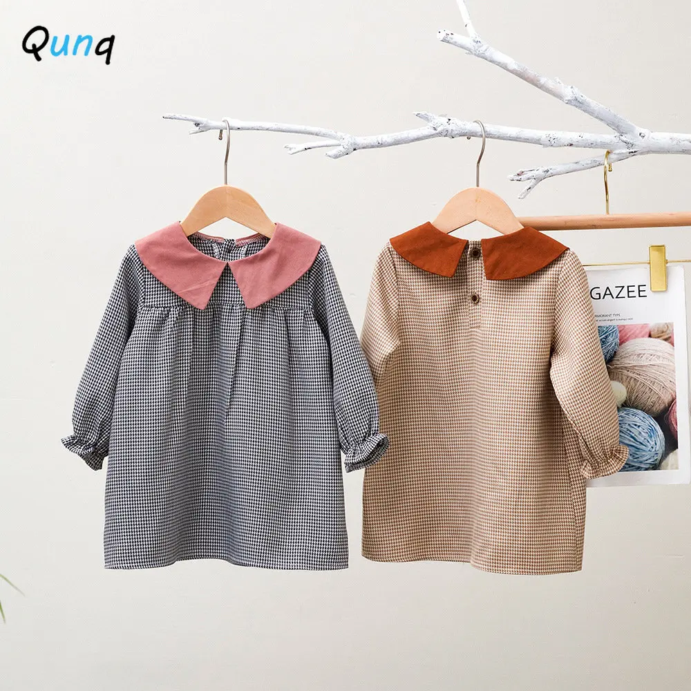 Qunq Spring Autumn New Ins Girls Doll Collar Plaid Splicing Flare Sleeve Lovely Princess Dress Casual Kids Clouthes Age3T-8T
Qunq Spring Autumn New Ins Girls Doll Collar Plaid Splicing Flare Sleeve Lovely Princess Dress Casual Kids Clouthes Age3T-8T
