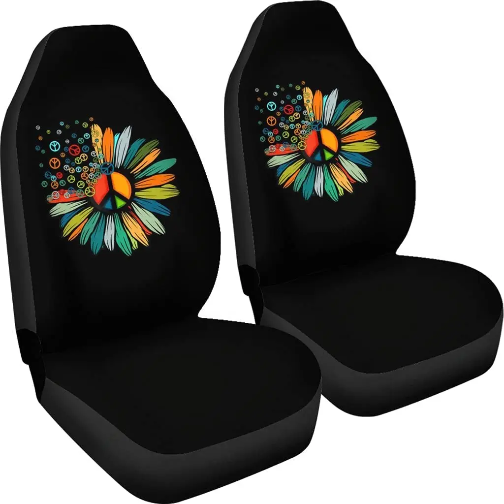 CHICKYSHIRT Peace Sign Hippie Daisy Flowers Front Car Seat Covers, Car Seat Protector for Women Girls, Auto Seat Covers Set of 2
CHICKYSHIRT Peace Sign Hippie Daisy Flowers Front Car Seat Covers, Car Seat Protector for Women Girls, Auto Seat Covers Set of 2